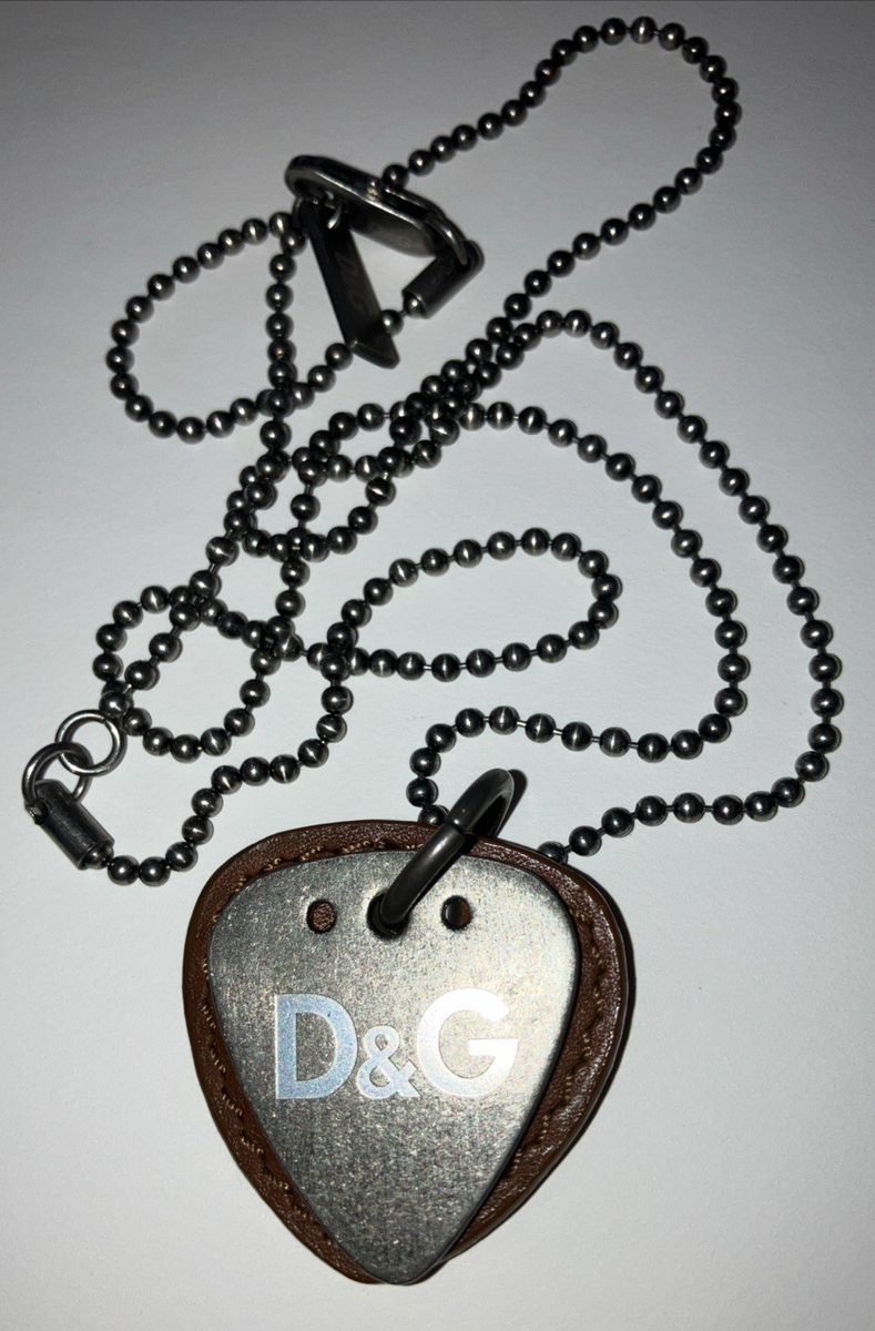 RARE) Dolce & Gabbana 27” Inches Guitar Pick Necklace, Double