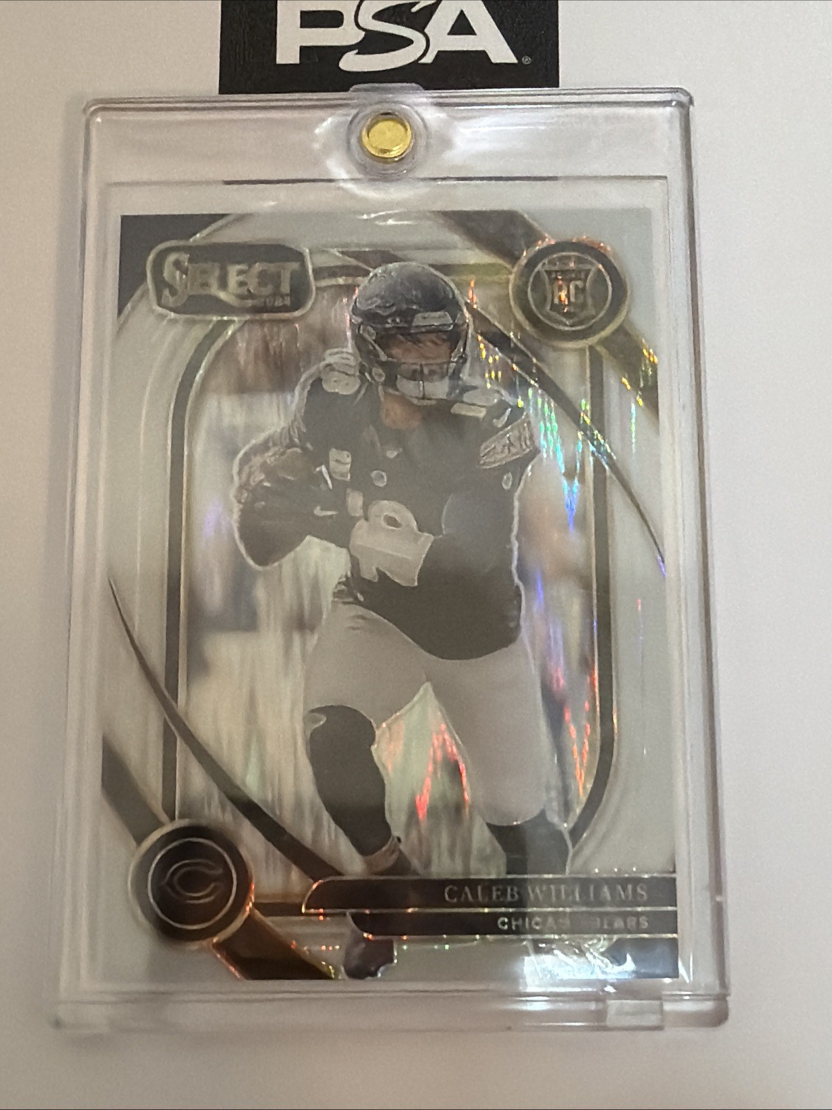 2024 Panini Select Club Level Caleb Williams White Shock Prizm /199 RC