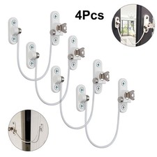4X Window Door Cable Restrictor Lock Child Baby Safety White Security Lock UK
