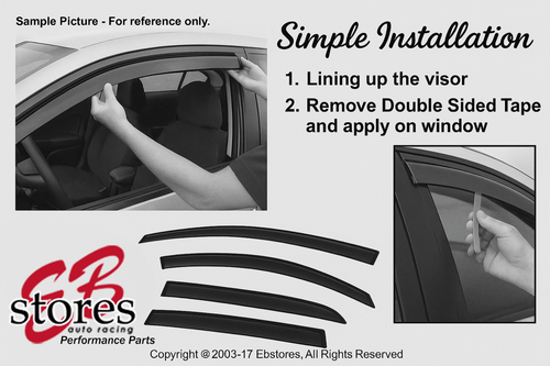 For 2014-2016 Mazda Mazda3 Hatchback Smoke Window Visor Rain Guard 4pcs Set - Afbeelding 2 van 3