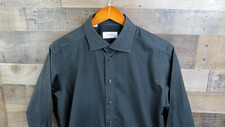 Eton Shirt Mens 16.5 42 Black Micro Dot Slim Fit Long Sleeve Dress Cotton