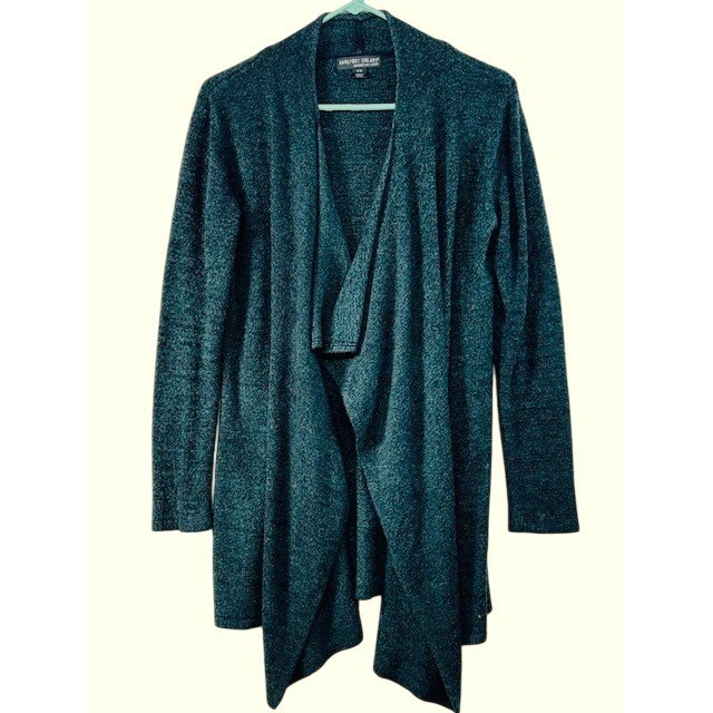 Barefoot Dreams Bamboo Chic Lite Draped Cardigan Teal Green Sweater SM