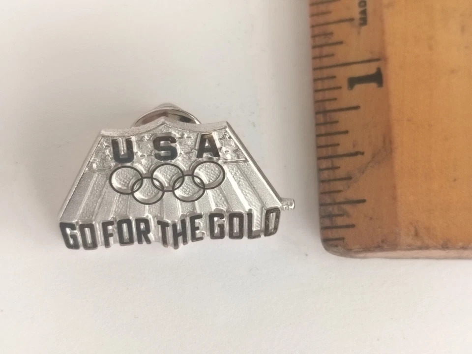 Olympic Hat Lapel Pin Balfour 592/500 Sterling Go For the Gold U.S.A.a - Image 3 of 3