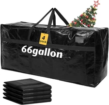 4 Pcs 66 Gallon Large Moving Bags with Zipper and Handles Christmas Tree Bags Fo