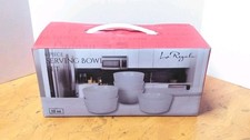 Set of 6, Le Regalo, Stoneware Bowls. White, Oven, Microwave Safe. Stackable.