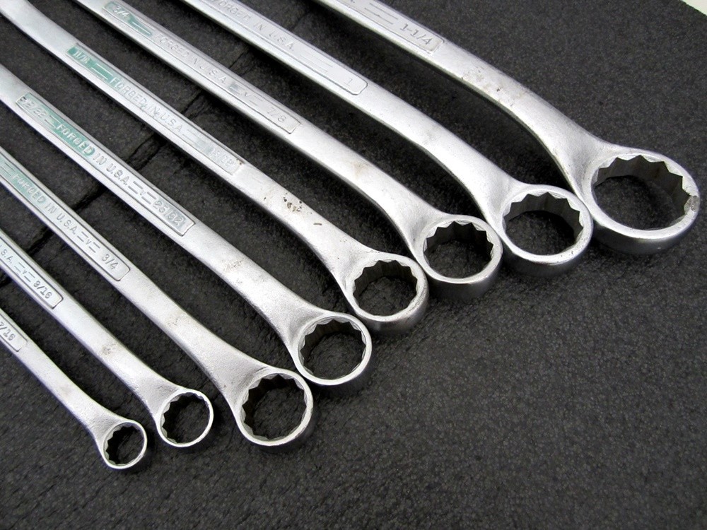 Vintage Craftsman 8pc SAE Box End Offset Wrench Set 3/8" to 1-1/4" USA