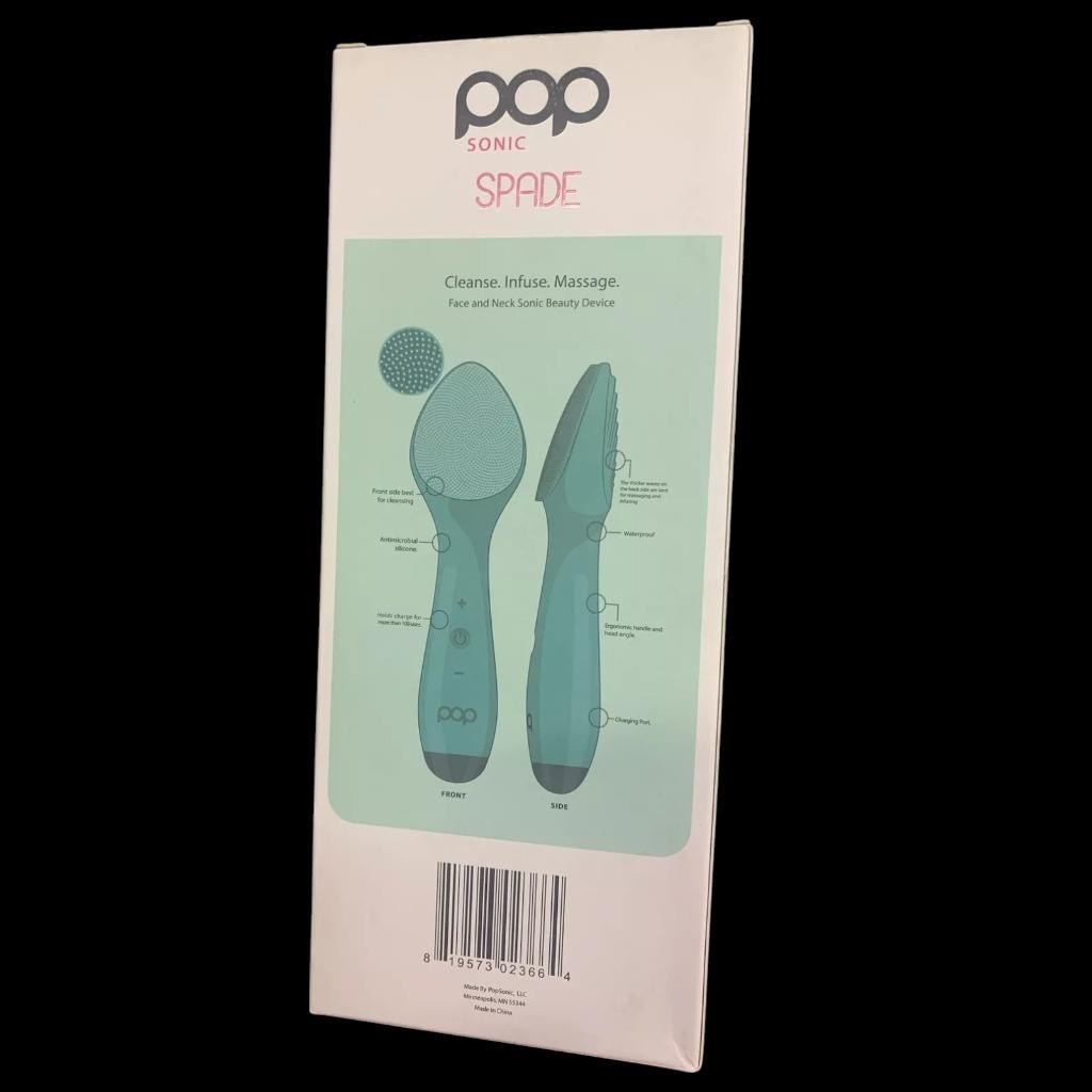 Pop Sonic Spade Face & Neck Sonic Beauty Device Cleanse Infuse Massage Brand New