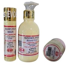 Golden face beauty body lotion 250ml, Face Cream serum 60ml. 3pcs
