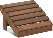 FG16919 Tioman Hardwood Patio Furniture Outdoor Adirondack Footstool in Teak Oil