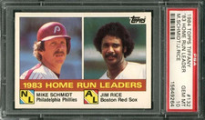 1984 TOPPS TIFFANY PHILLIES MIKE SCHMIDT-JIM RICE BOSTON RED SOX #132 PSA 10