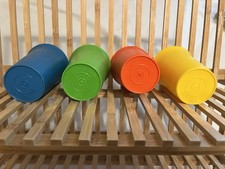 Tupperware Kids Bell Tumblers Cups 7-oz Set in Primary Colors Red Blue Green New