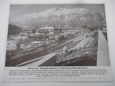 Pressebild Konstruktion Olympia-Bauten Garmisch-Partenkirchen Olympiade um 1936