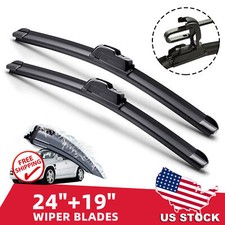 24 19 Oem Quality Bracketless Windshield Wiper Blades J-hook Pair All Season
