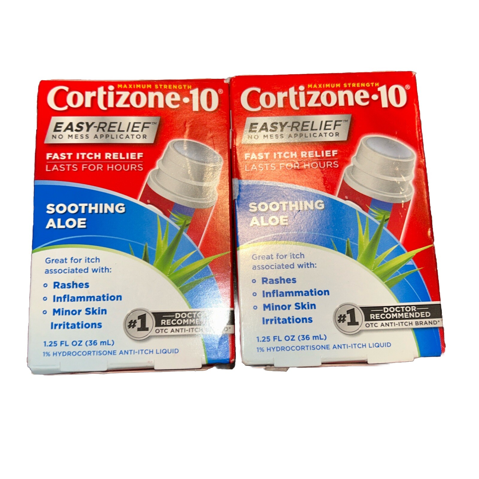 Cortizone 10 Easy Relief Applicator 2-Pack 1.25oz Exp 02/26 - Minor Box Damage  