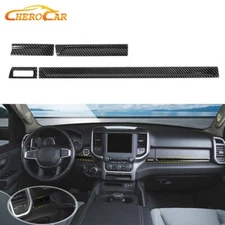 4X Center Console Cover Trim Decor Strips for Dodge Ram 1500 18+Carbon Fiber ABS