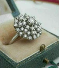 2Ct Round Lab-Created Diamond Vintage wedding Cluster Ring 14K Gold Finish