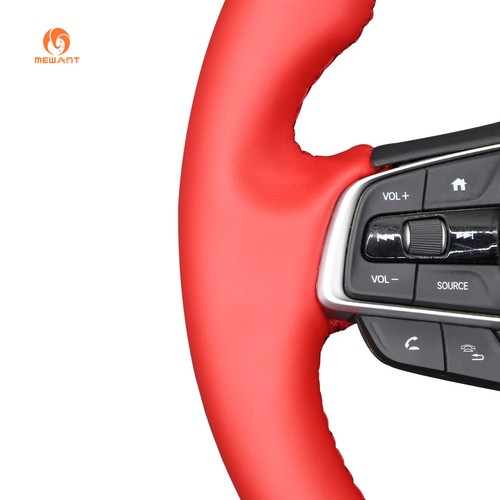 Carbon Fiber PU Red Leather Car Steering Wheel Cover for Honda Accord 10 Odyssey - Imagen 6 de 12