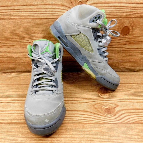 Air Jordan 5 Retro Plata Judia Verde Amarillo 2006 Con Cordones Niños  Juventud 7 7Y | eBay