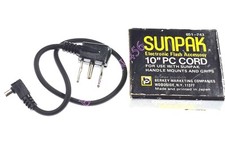 SUNPAK 10" PC 3 PRONG SYNC CORD 651-743 FOR 120J 622, 555  GRIPS