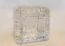 Waterford Crystal Glass Baby Block Paperweight Alphabet Letters Clear  Frosted