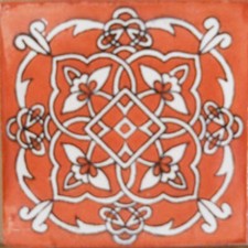  C105 Mexican Tile sample Ceramic Handmade 4x4 inch, GET MANY AS YOU NEED  