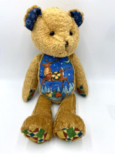 Jim Shore Boyds Starzly Reindeer Quilted Tummy Teddy Bear Plush Jointed Xmas