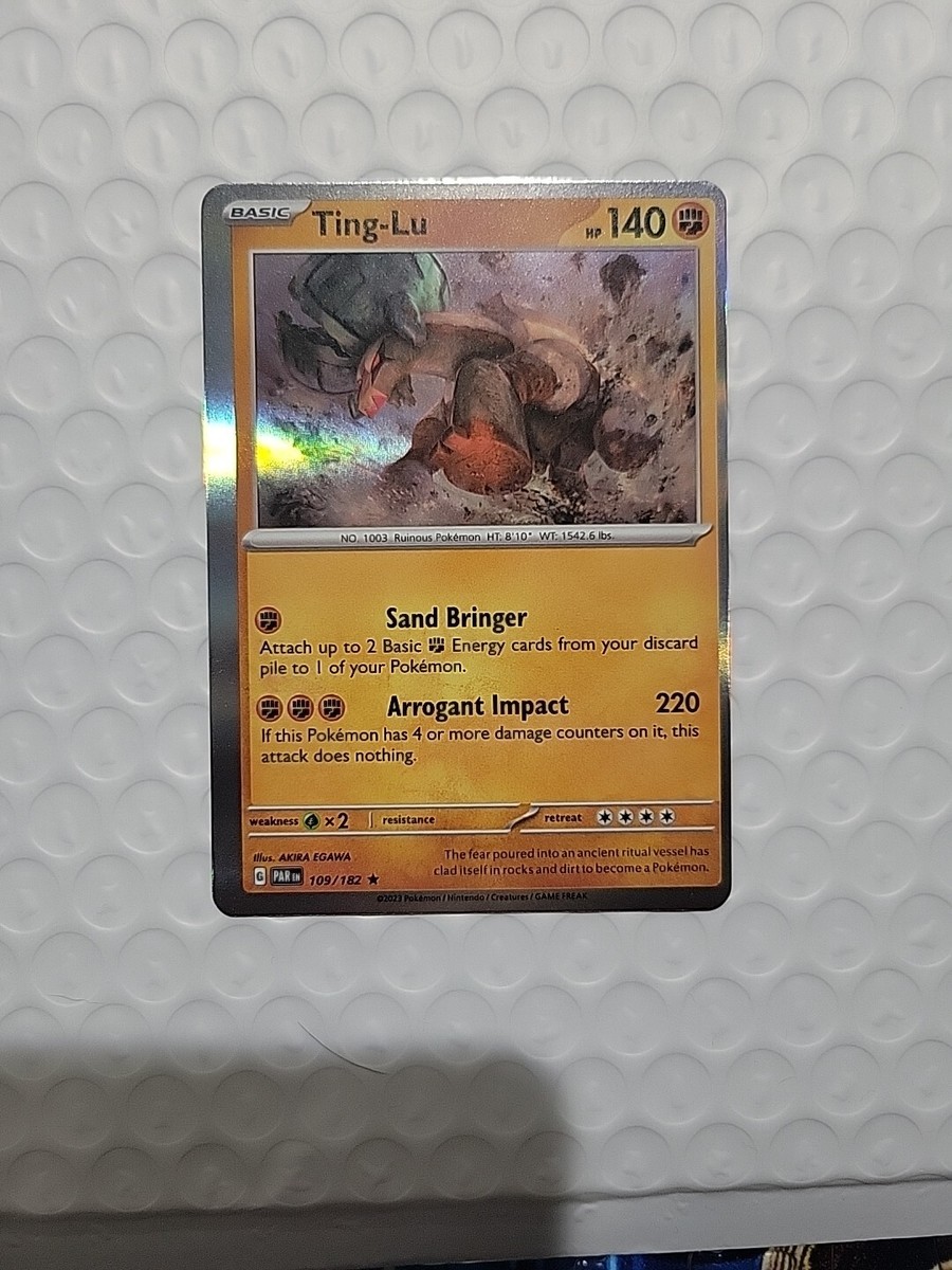 off center pokemon card value Ting-Lu Off Center Miscut Error Pokemon Card Paradox Rift