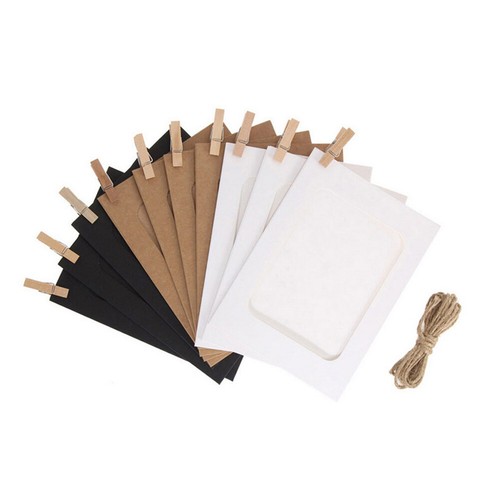 10PCS DIY Paper Photo Frame Wooden Clip Paper Picture Holder Wall Decoration - Picture 3 of 15