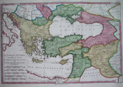 1780 ORIGINAL MAP TURKEY ISRAEL ROMANIA SERBIA UKRAINE BULGARIA