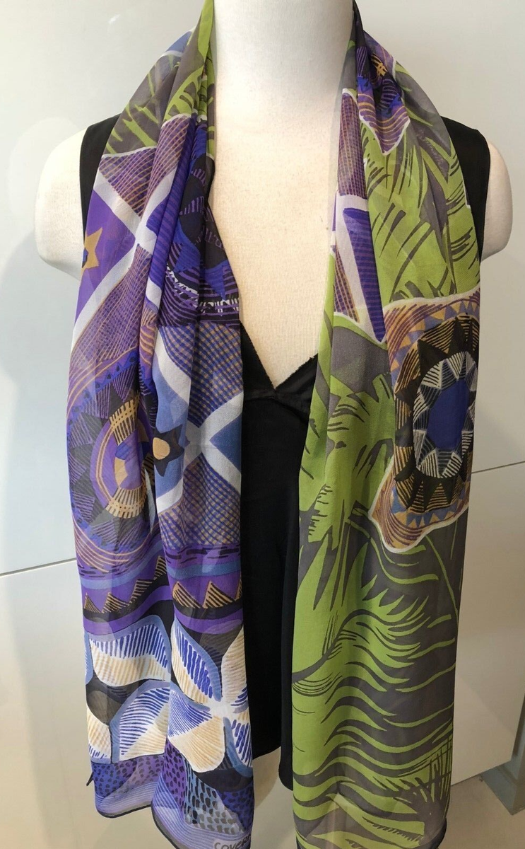 COVERI COLLECTION Italy Long Scarf 55cm x 160cm 100% Silk