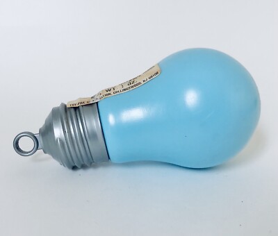Vintage 1983 Toy Pak LIGHT BULB Gumball Candy Container 3.5  FULL Bubble BLUE