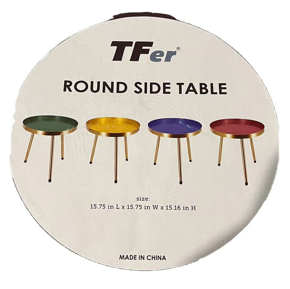 Side table. Gold With Yellow Top.  - Image 2 of 2