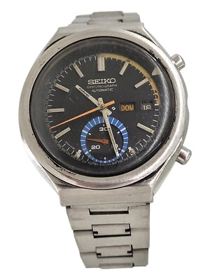 Vintage) Seiko Watch 6139-7060 Automatic Chronograph Working Vintage) Seiko Watch 6139-7060 Automatic Chronograph Working