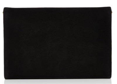 Pochette Clutch Charlotte Olympia En Daim Noir Poli Avec Détails Or - Neuf Avec étiquettes - Modèle Vanity