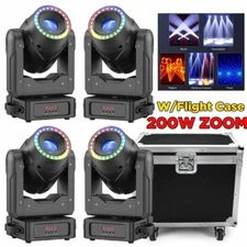 200W LED ZOOM Moving Head Light RGBW Gobo Beam Stage Spot Lighting DJ Disco DMX