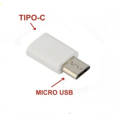 ADATTATORE DA TIPO TYPE C FEMMINA A MICRO USB MASCHIO CONVERTITORE X CAVI