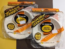 Vintage E-Z Cook-In Pie Pan / Utility Dish - 4 Pack (8 Total) Microwave Cooking