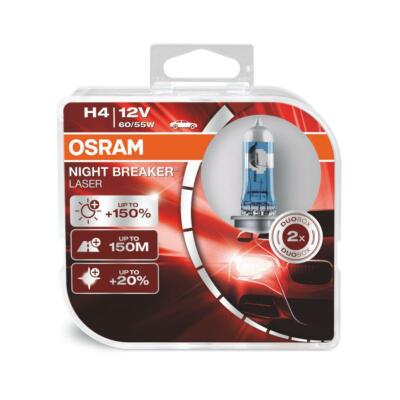 H4 Osram (2x) 472 12V 64193NL-HCB Night Breaker Laser  Hard Case