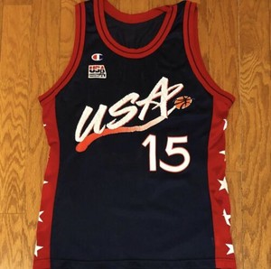 Good Vintage 1996 Champion Usa Dream Team Hakeem Olajuwon Jersey Sz 36 S Ebay