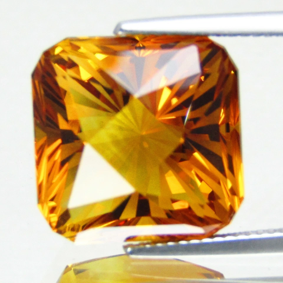 18.15Ct Natural Sparkling Nice Square Checker Cut Citrine Loose Gemstone Ref VDO Foto 3 de 4