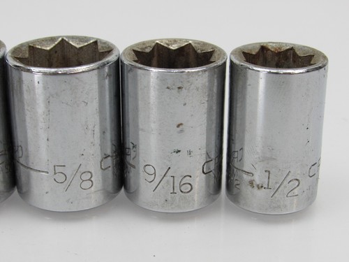 5 Vintage Craftsman Double Square 1/2" Dr Socket Set 1/2 - 3/4 44222 - 44226 - Picture 3 of 6