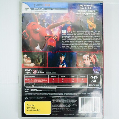 Big Hero 6 (DVD, 2014) Ryan Potter - Superhero Action Comedy Computer Animation - Picture 2 of 6