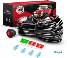 Nilight LED Light Bar Wiring Harness Kit - 2 Leads 12AWG Heavy Duty Off Switch