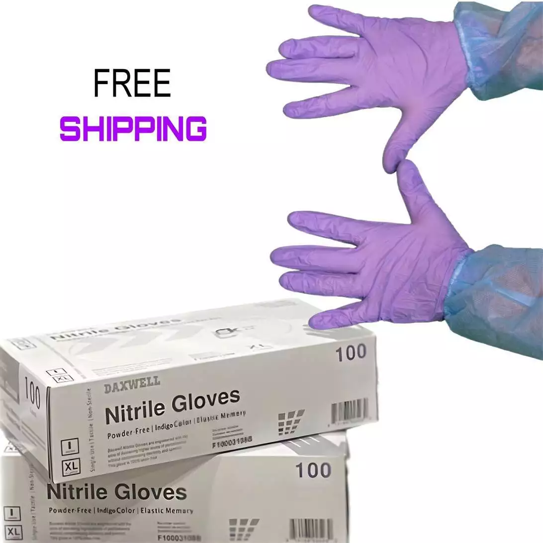 GENERAL SUPPLY General Purpose Nitrile Gloves, Powder-Free, Large, Blue, 3  4/5 mil, 1/CT