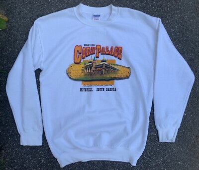 Vintage Corn Palace Mitchell South Dakota Crew Neck Sweatshirt White Sz Medium