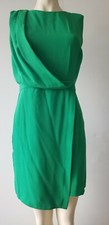 TOPSHOP Green Oragami Midi Wrap Tea Dress Size UK 10