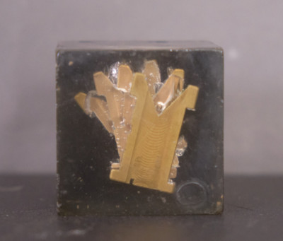 Vintage New York Times Letter ''M'' Printing Press Type Block Lucite Paperweight