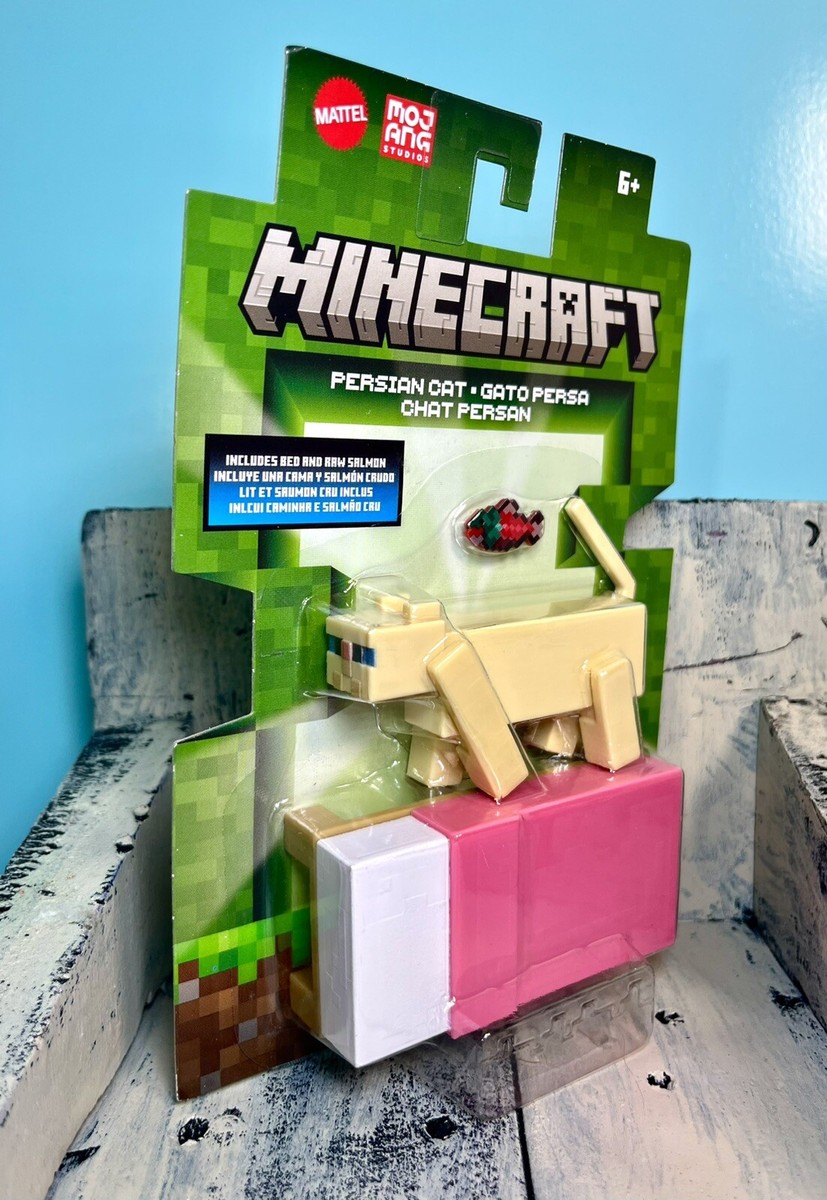 2024 Minecraft Build-a-Portal Figure: PERSIAN CAT (w/ Bed, Raw