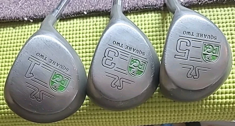 Square Two LPGA Women's Golf Clubs RH 1,3,5 Wood Steel Shafts Golf Pride Grips - Image 2 of 4