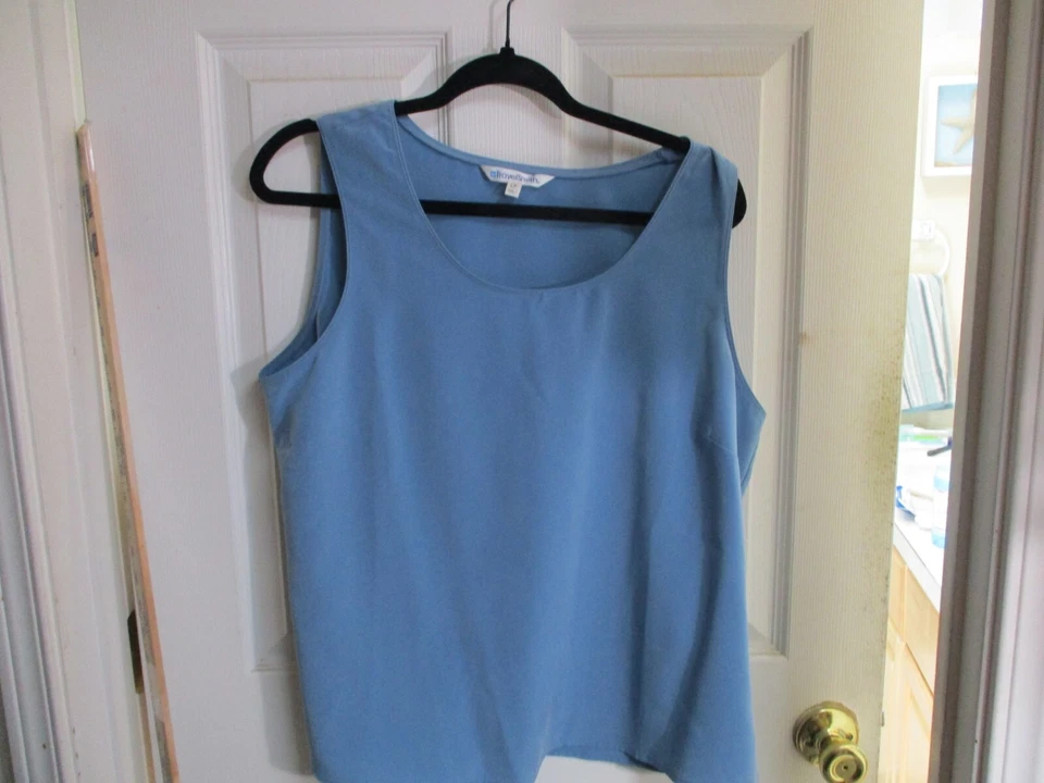 Camiseta sin mangas TravelSmith vintage con caparazón azul pizarra Sofy poli para mujer Y2K- grande P Foto 2 de 4